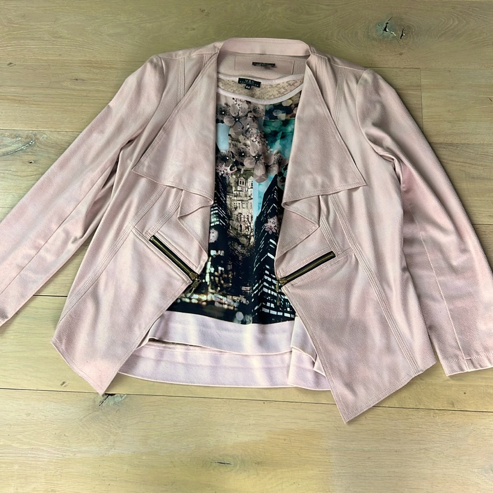 Vex Collection faux suede jacket & top set